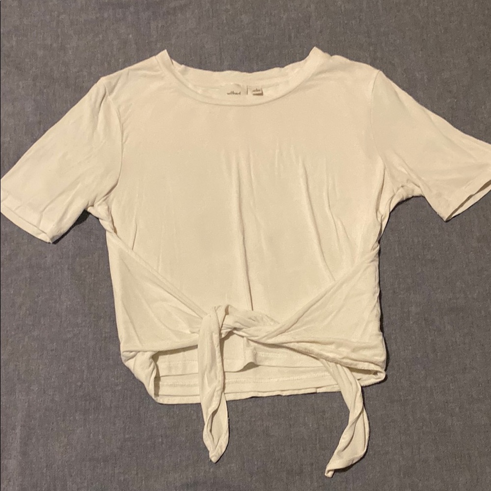Wilfred Tie-Front Cropped Short Sleeve Top
